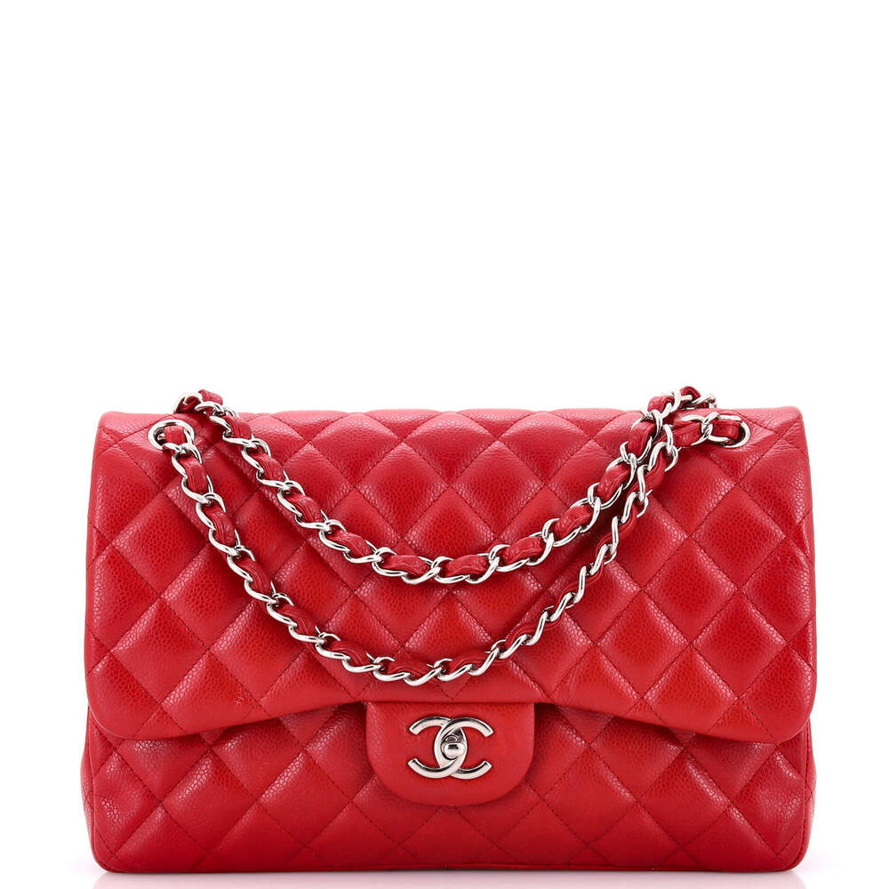 Chanel Jumbo Classic Double Flap Bag Quilted Caviar